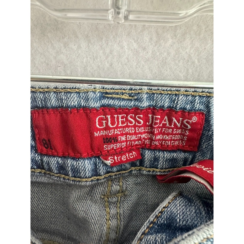 Guess Jeans Blue Red Tag Stretch Straight Leg Womens Size 27 MW2607 - Picture 5 of 9